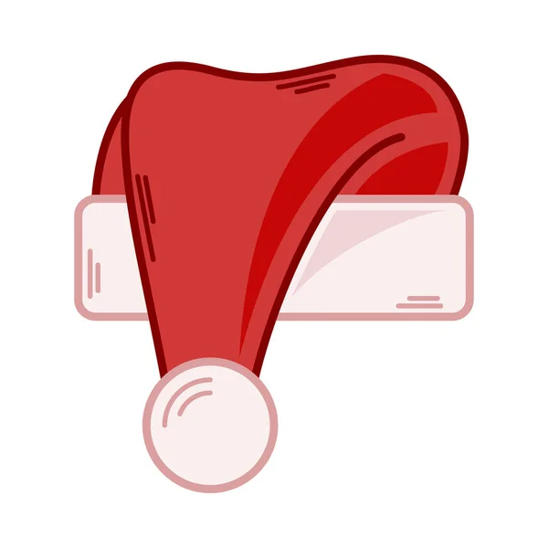 Tecknad Röd Santa Hatt Illustration Eps Vektor — Stock vektor