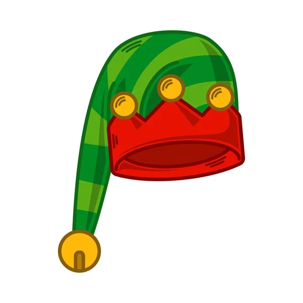 Illustrazione Cappello Elfo Verde Cartone Animato Vettore Eps — Vettoriale Stock
