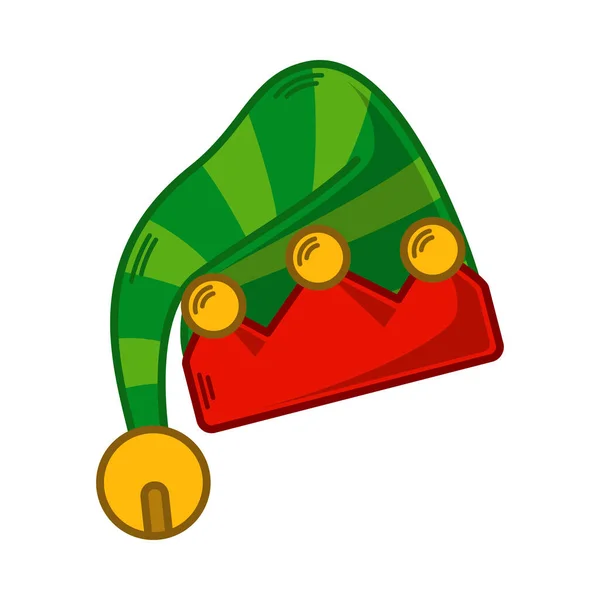 Cartoon Green Elf Hat Illustration Eps Vector — Stock Vector