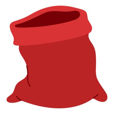 Düz Noel Baba 'nın Hediye Torbası. Noel etkinliği. Vektör İllüstrasyonu