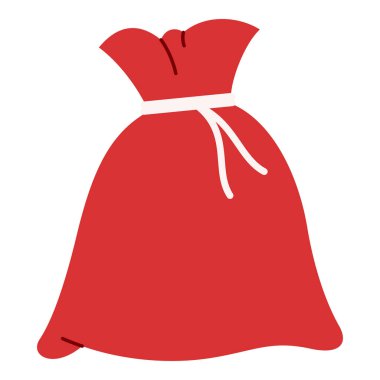 Düz Noel Baba 'nın Hediye Torbası. Noel etkinliği. Vektör İllüstrasyonu