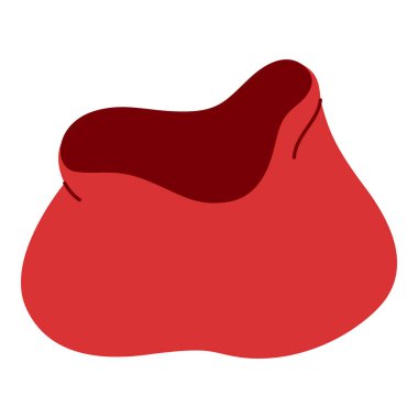 Düz Noel Baba 'nın Hediye Torbası. Noel etkinliği. Vektör İllüstrasyonu