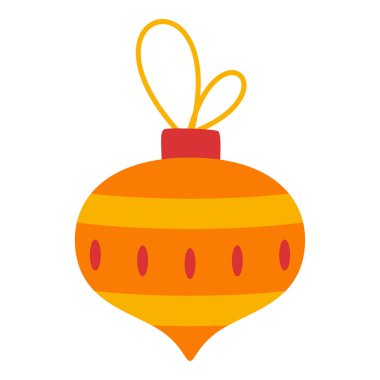 Düz Noel Balosu Süsleme Elemanı. Noel etkinliği. Vektör İllüstrasyonu