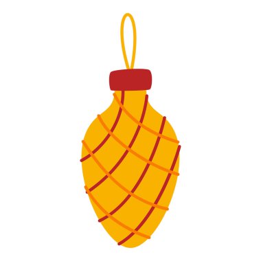 Düz Noel Balosu Süsleme Elemanı. Noel etkinliği. Vektör İllüstrasyonu