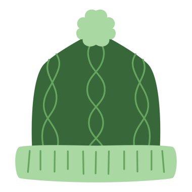 Düz Kış Fasulyesi Elemanı. Noel etkinliği. Vektör İllüstrasyonu