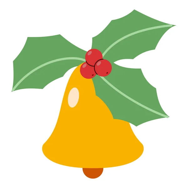 Flat Christmas Bell Element Christmas Event Vector Illustration — Stock Vector