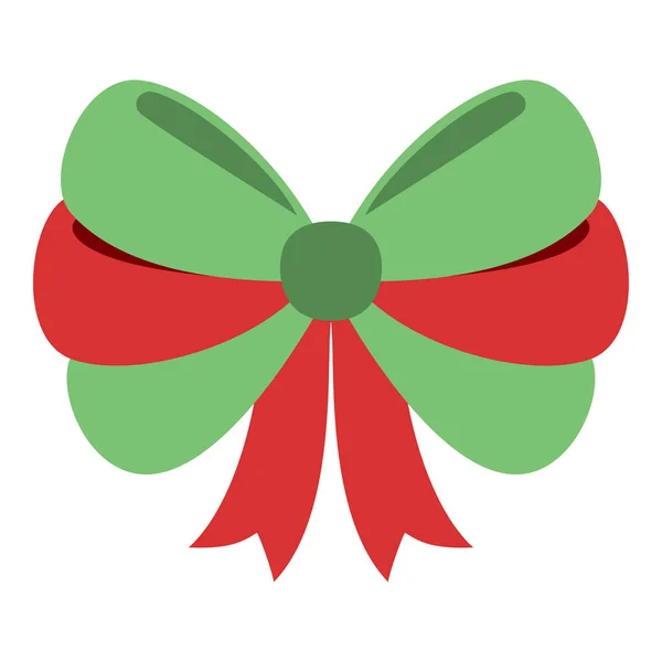 Flat Christmas Bow Element Kerstfeest Vector Illustratie — Stockvector
