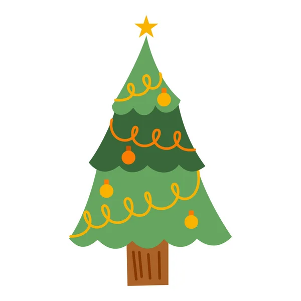 Elemento Árbol Navidad Plano Evento Navidad Ilustración Vectorial — Vector de stock