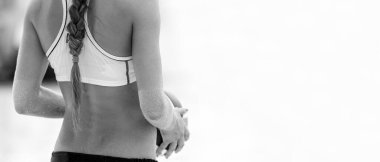 A Beach Volleyball Player Is Getting Ready To Serve The Ball In Black And White Banner Image Format