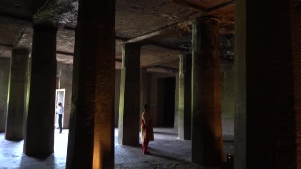Ajanta Caves Jest Wpisana Listę Światowego Dziedzictwa Unesco Zwiedzanie Starożytnych — Wideo stockowe