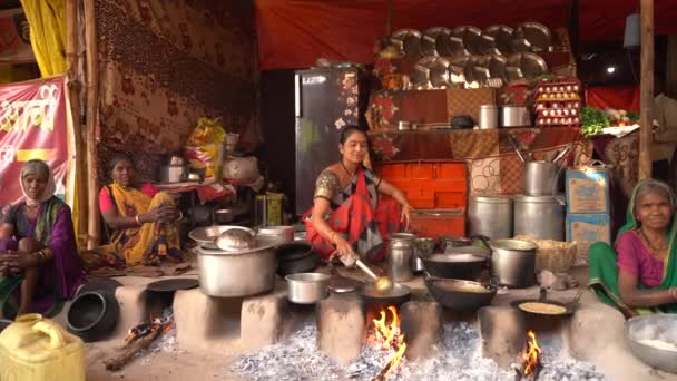 Nagpur Maharashtra India Enero 2023 Gente Haciendo Cocinando Alimentos Frescos — Vídeos de Stock