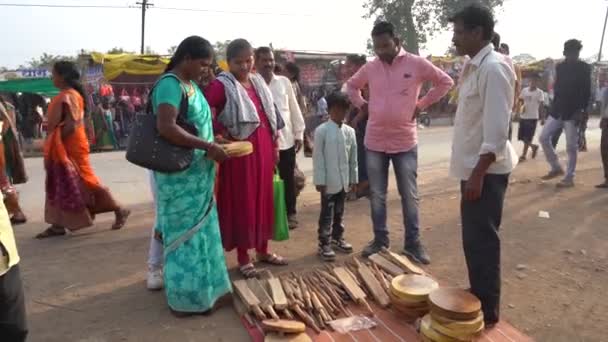 Nagpur Maharashtra India Januari 2023 Säljare Som Säljer Traditionella Varor — Stockvideo