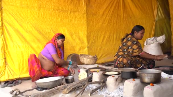 Nagpur Maharashtra India Januari 2023 Mensen Maken Koken Van Vers — Stockvideo
