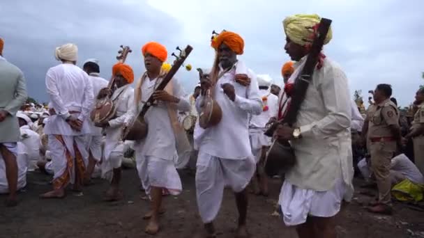 Pandharpur マハラシュトラ州 インド 2022年7月8日 Wari Palkhi Sohla Wari Maharashtras最大の年間巡礼 — ストック動画