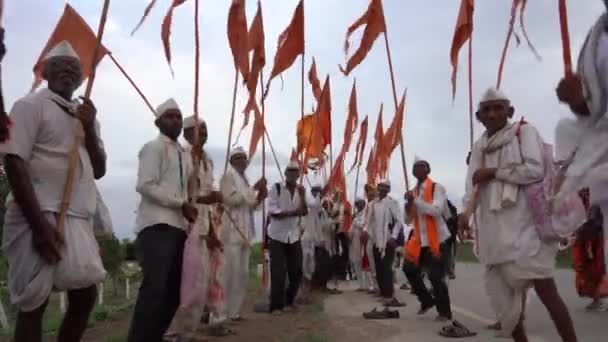 Pandharpur Maharashtra Indien Juli 2022 Wari Palkhi Sohla Wari Ist — Stockvideo