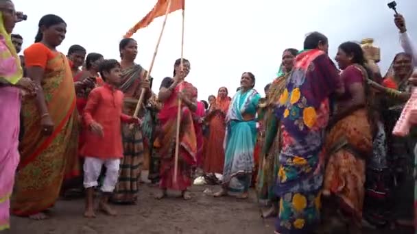 Pandharpur Maharashtra India Temmuz 2022 Wari Palkhi Sohla Wari Maharashtras — Stok video