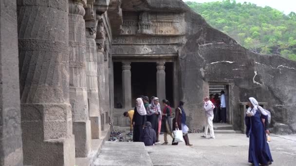 Ajanta Maharashtra India Junio 2022 Los Turistas Que Visitan Ven — Vídeos de Stock