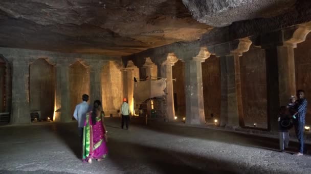 Ajanta Maharashtra India Junio 2022 Los Turistas Que Visitan Ven — Vídeos de Stock