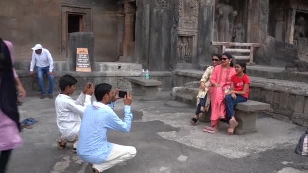 Ajanta Maharashtra India Junio 2022 Los Turistas Que Visitan Ven — Vídeo de stock