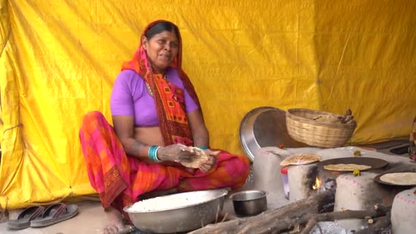 Nagpur Maharashtra India Hazi Ran 2023 Kadınlar Kırsal Köy Lokantasında — Stok video