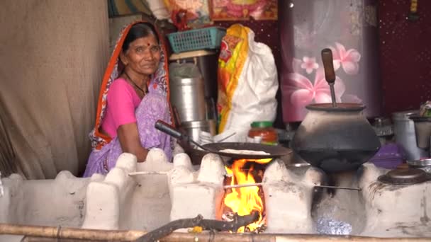Nagpur Maharashtra Inde Janvier 2023 Femme Fabriquant Cuisinant Des Aliments — Video