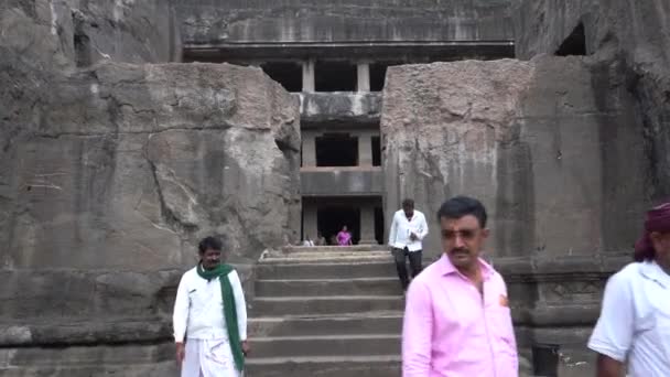 Aurangabad Maharashtra Indien Juni 2022 Forntida Klipparkitektur Grottkomplexet — Stockvideo