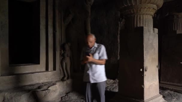 Аурангабад Махараштра Индия Июня 2022 Года Древняя Каменная Архитектура Пещерном — стоковое видео