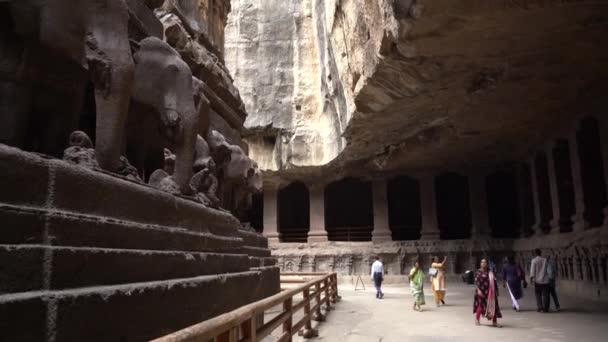 Aurangabad Maharashtra Indie Czerwca 2022 Turyści Cieszący Się Widokiem Starożytny — Wideo stockowe