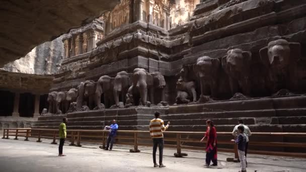 Aurangabad Maharashtra Índia Junho 2022 Antigo Complexo Cavernas Construído Sobre — Vídeo de Stock