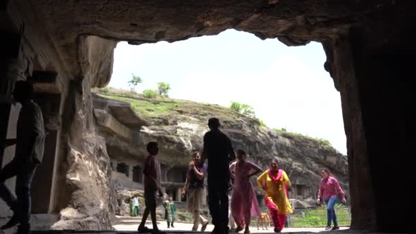 Aurangabad Maharashtra India Junio 2022 Antiguo Complejo Cuevas Construido Sobre — Vídeo de stock