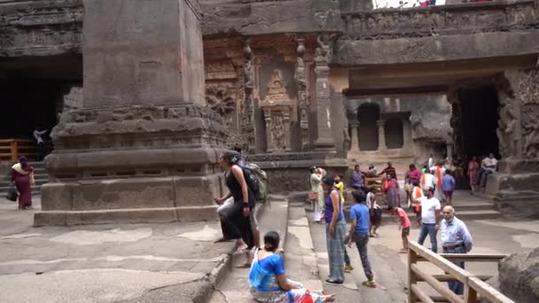Аурангабад Махараштра Индия Июня 2022 Года Древний Пещерный Комплекс Построенный — стоковое видео