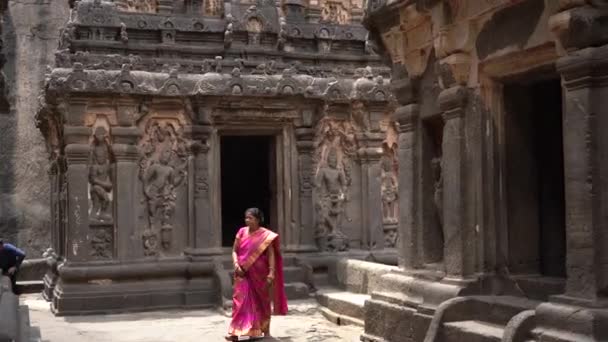 Aurangabad Maharashtra India June 2022 Ancient Cave Complex Built Basalt — Stock Video
