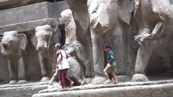 Aurangabad Maharashtra Ινδία Ιουνίου 2022 Λεπτομέρειες Για Αρχαίο Συγκρότημα Σπηλαίων — Αρχείο Βίντεο