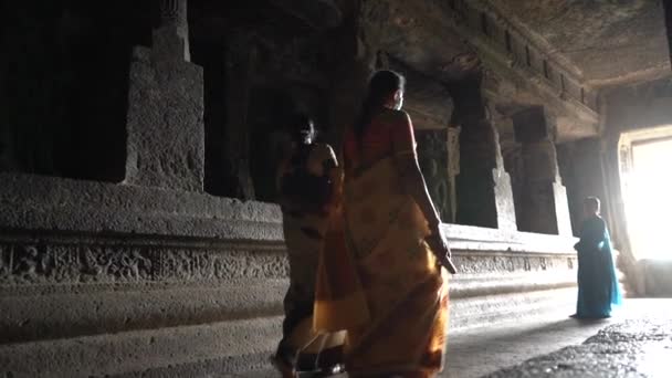 Aurangabad Maharashtra Indien Juni 2022 Ellora Höhlenkomplex Mit Religiösen Denkmälern — Stockvideo