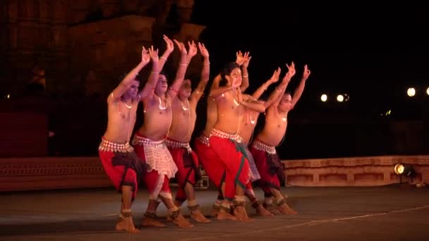 Khajuraho India February 2022 Dancers Perform Classical Dance Khajuraho Dance — Stock Video