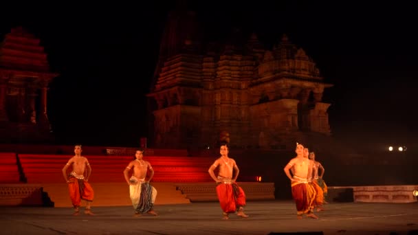 Khajuraho India Şubat 2022 Dansçılar Khajuraho Dans Festivali Sırasında Klasik — Stok video