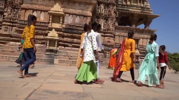 Khajuraho Madhya Pradesh India Mart 2022 Erotik Mimarisi Nedeniyle Khajuraho — Stok video
