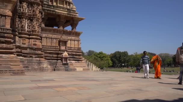Khajuraho Madhya Pradesh India Marca 2022 Wizyta Turystyczna Spacery Świątyni — Wideo stockowe