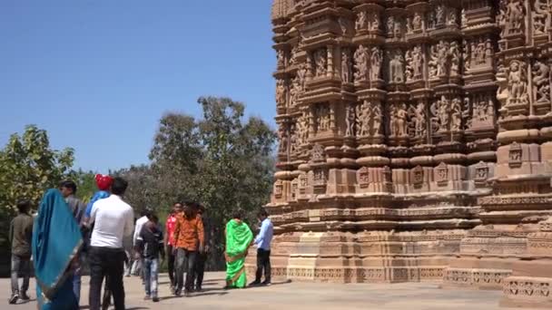 Khajuraho Madhya Pradesh India March 2022 Tourist Visit Walks Khajuraho — Stock Video