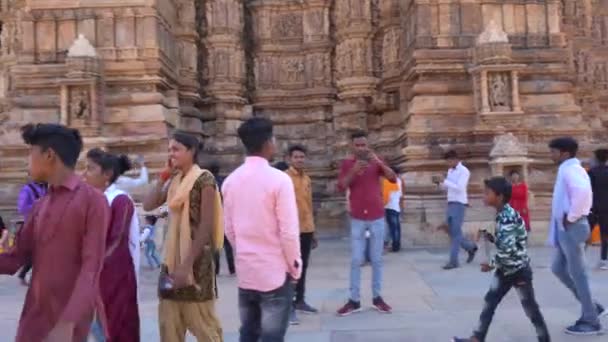 Khajuraho Madhya Pradesh India Március 2022 Turisztikai Látogatás Séták Khajuraho — Stock videók