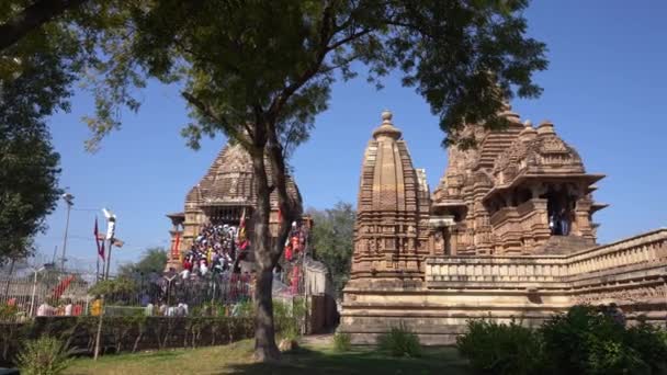 Khajuraho Madhya Pradesh Índia Março 2022 Visita Turística Passeios Redor — Vídeo de Stock