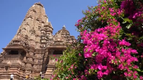 Khajuraho Madhya Pradesh India March 2022 Turistická Návštěva Procházky Chrámu — Stock video