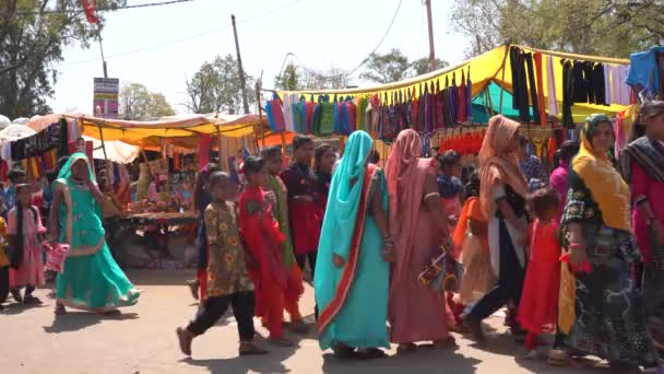 Alirajpur Madhya Pradesh India Mars 2022 Tribal Människor Samlades Bhagoria — Stockvideo