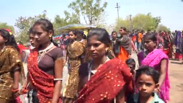 Alirajpur Madhya Pradesh Inde Mars 2022 Peuples Tribaux Réunis Lors — Video
