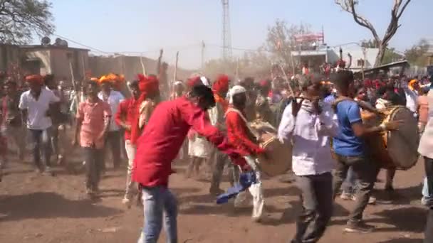 Alirajpur Madhya Pradesh Índia Março 2022 Tribal People Gathered Bhagoria — Vídeo de Stock