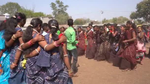 Alirajpur Madhya Pradesh India Mart 2022 Kabile Halkı Bhagoria Kabile — Stok video