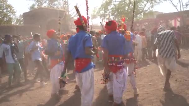 Alirajpur Madhya Pradesh India March 2022 Kmenoví Lidé Shromáždili Během — Stock video