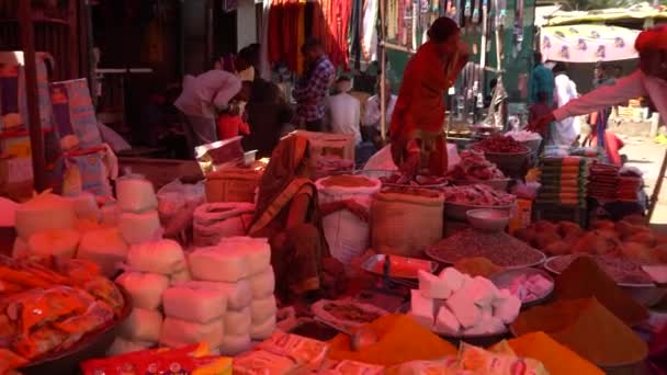 Alirajpur Madhya Pradesh India Marzo 2022 Vendedor Que Vende Diversos — Vídeo de stock