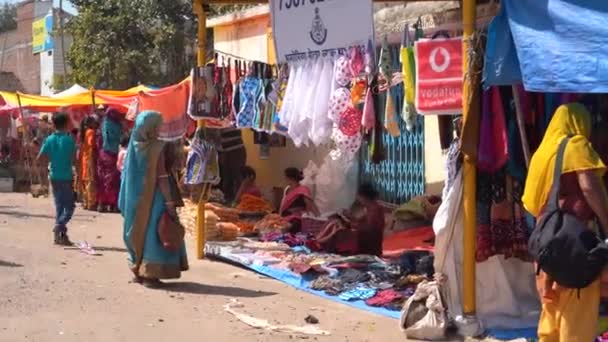 Alirajpur Madhya Pradesh Indien März 2022 Verkäufer Der Verschiedene Waren — Stockvideo