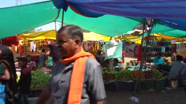 Alirajpur Madhya Pradesh Indien März 2022 Verkäufer Der Verschiedene Waren — Stockvideo